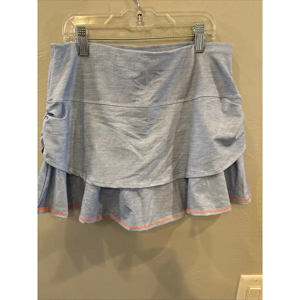 Lucky in Love Tennis Skirt Blue/Orange Small 4-6 Golf Pickleball Athletic NWOT